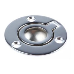 Lot de 2 poignées de meuble à encastrer Rs Pro Avec anneaux - ø 38mm - Laiton chromé - Rondes