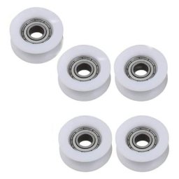 Lot de 5 poulies à roulement en nylon à rainure ronde de 17 mm pour corde de 3 mm avec roulement