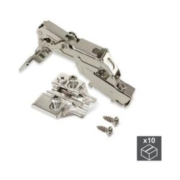 Kit charnière coudée pour montage rentrant X91 ouverture 165º avec fermeture amortie