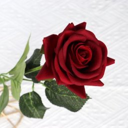 Lot de 5 Pcs Fleurs Artificielles Roses rouges Fleurs Fausses Longue Tige Roses Artificielles pour
