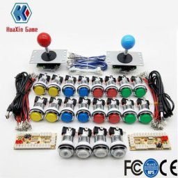 Kit de bricolage pour armoire d'arcade zéro retard LED 5V bouton poussoir chromé copie SANWA