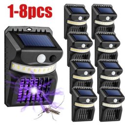 Lampe solaire anti-moustiques 2 en 1 3 Modes d'éclairage imperméable avec capteur de mouvement