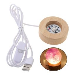Veilleuse en bois Base lumineuse colorée blanche chaude 3 couleurs au choix