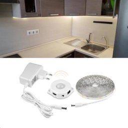 Bande lumineuse LED avec capteur de mouvement PIR sans fil DC 12V UE US veilleuse éclairage