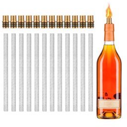 Vin Bouteille Torche Mèches Kit 12 Pièces Torche En Laiton Porte-mèches et Fiber De Verre Torche