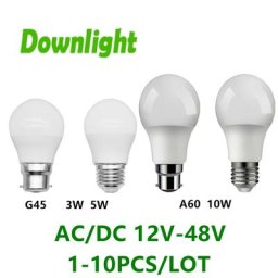 Ampoules LED basses sans stroboscope CA/CC 12V 24V 36V 48V 3W 5W 10W super lumineuses
