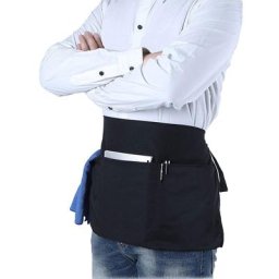 Tablier de taille courte à 3 poches pour serveuse demi-tablier de Chef pour Restaurant café
