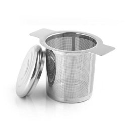 Infuseur à thé Double Foy avec couvercle acier inoxydable maille fine filtre à café théière