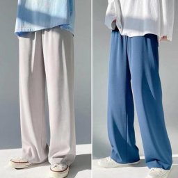 Pantalon à Jambes Larges pour Homme et Femme Vêtement Solide Taille artificiel astique