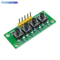 Module Mcu de clavier avec 4 boutons de touches indépendants 1x4 Kit de bricolage pour les