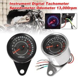 Tachymètre de moto universel tachymètre électronique jauge de vitesse rétroéclairage LED 13000