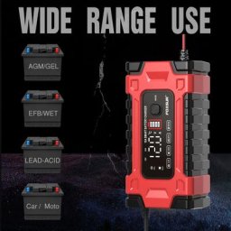 Chargeur de batterie de voiture numérique automatique chargeur d'entretien AGM GEL WET plomb