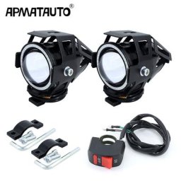 2 pièces x 125W U7 moto yeux d'ange phares DRL projecteurs auxiliaire lumineux LED vélo lampe