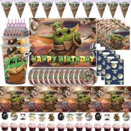 Fournitures de fête pour bébé Yoda poulet Yoda sac cadeau britannique garniture de gâteau