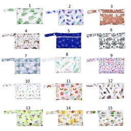Sac à couches étanche pour bébé sac à main réutilisable avec fermeture éclair imprimé Animal de