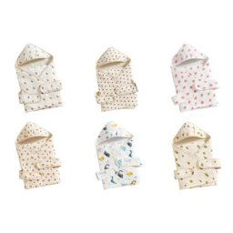 Couverture d'emmaillotage pour bébé avec capuche impression mignonne sac de couchage pour bébé