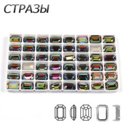 CTPA3bI – verre en cristal Vitrail de couleur moyenne forme octogonale couture sur les Strass