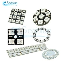 Anneau de pixels adressables 4/7/8/12/16/24/25 Bits Modules DC 5V SK6812 WS2812 5050 rvb