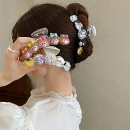 Sanurgente-Pince à cheveux transparente Mince Flash Cartoon Shlavabo Kawaii Mymelody Kuromi