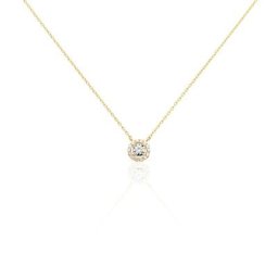 Collier Plaqué Or Radbod Pierre Artificielle Oxydes De Zirconium