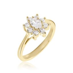 Bague Plaqué Or Mahats Oxyde De Zirconium