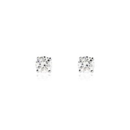 Boucles D'oreilles Puces Victoria Platine Blanc Diamant
