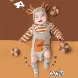 Ensemble barboteuse et chapeau avec oreilles de vache pour bébé accessoires de photographie pour