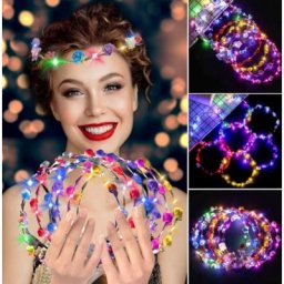 Couronne de Fleurs Brillante pour ixde Mariage Guirlandes de Noël 10 LED 1 Pièce
