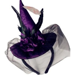 Bandeau en maille et plumes pour Halloween fournitures de fête de carnaval bandeau de sorcière