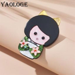 YAOLOGE – broches en acrylique pour fille japonaise nouvelle tendance Badge fait à la main