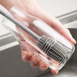 Brosse de bouteille de lait en silicone épurateur de couvercle de tasse nettoyeur de verre outil
