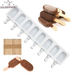 Moule à Crème Glacée Magnum en Silicone à 8 Trous Accessoire de Cuisson pour Jus de Fruits Cube à