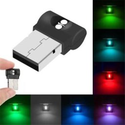 Mini lampe LED USB colorée pour intérieur de voiture lumière d'ambiance éclairage d'urgence PC