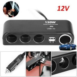 Allume-cigare Laguna pour voiture adaptateur secteur 4 ports USB 3 voies chargeur 12 ~ 24V