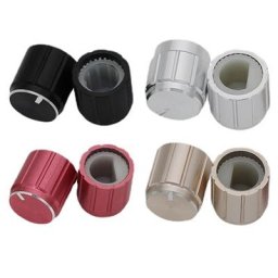 Mini bouton d'amplificateur en aluminium 10x10mm arbre D encodeur rotatif potentiomètre