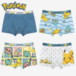 Sous-vêtements en coton Pokemon Pikachu pour enfants culottes imprimées mignonnes boxer court pour
