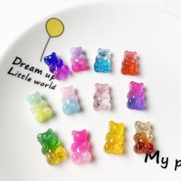 Mini ours à breloques en résine 10 pièces Cabochon à dos plat pour Scrapbooking embellissements