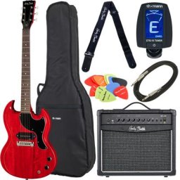 Harley Benton DC-60 Junior F. Cherry Bundle