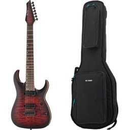 Harley Benton Amarok-7 BKRD Quilted B Bundle