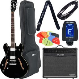 Harley Benton HB-35LH BK Vintage Seri Bundle