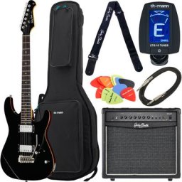 Harley Benton Fusion-III HH EB BK Bundle