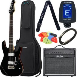 Harley Benton Fusion-III HH EB BK Bundle