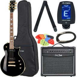 Harley Benton SC-Custom II P90 Black Bundle