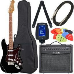 Harley Benton ST-62 RW BK Vintage Bundle 2