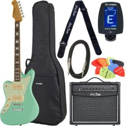 Harley Benton JA-60CC LH Seafoam Gree Set