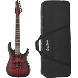 Harley Benton Amarok-7 BKRD Quilted B Bundle