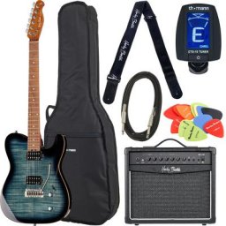 Harley Benton Fusion-T HH Roasted FBL Bundle