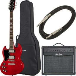 Harley Benton DC-580LH CH Vintage Ser Bundle