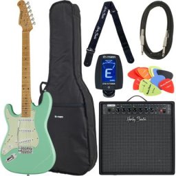 Harley Benton ST-62CC MN LH Seafoam G Bundle