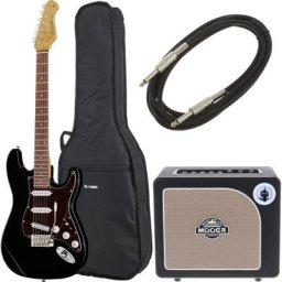 Harley Benton ST-62BK Hot Rod Mooer Bundle